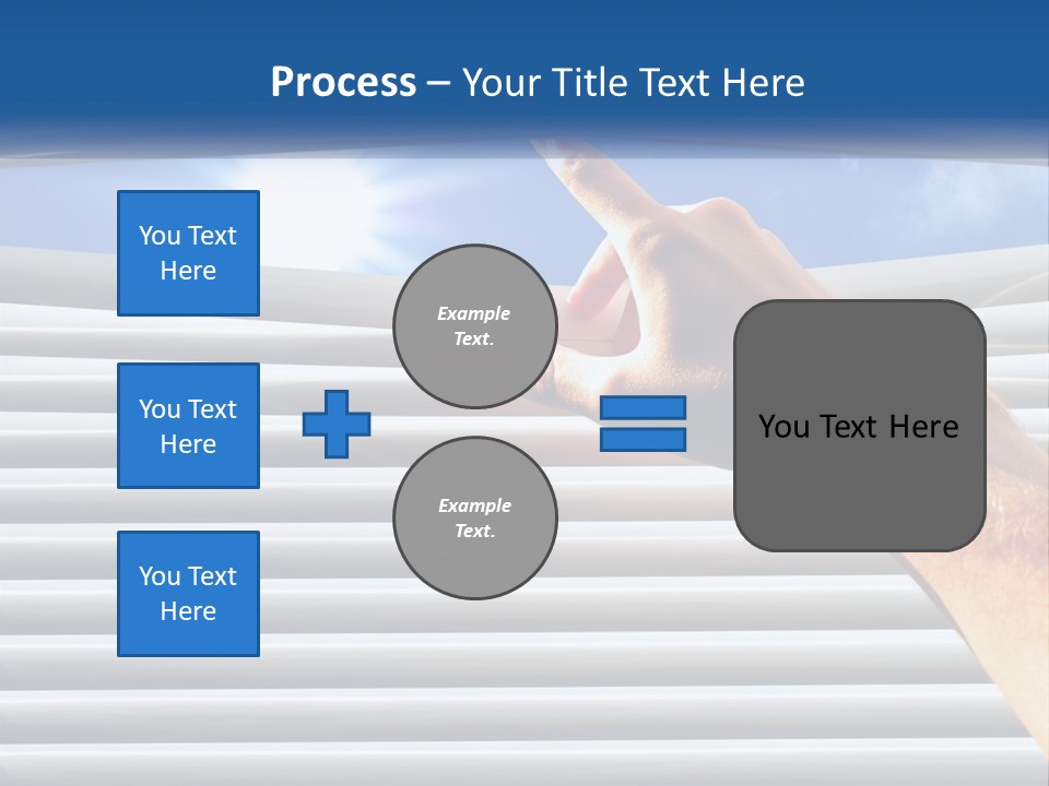 A Hand Is Pointing To The Sky Through A Window PowerPoint Template