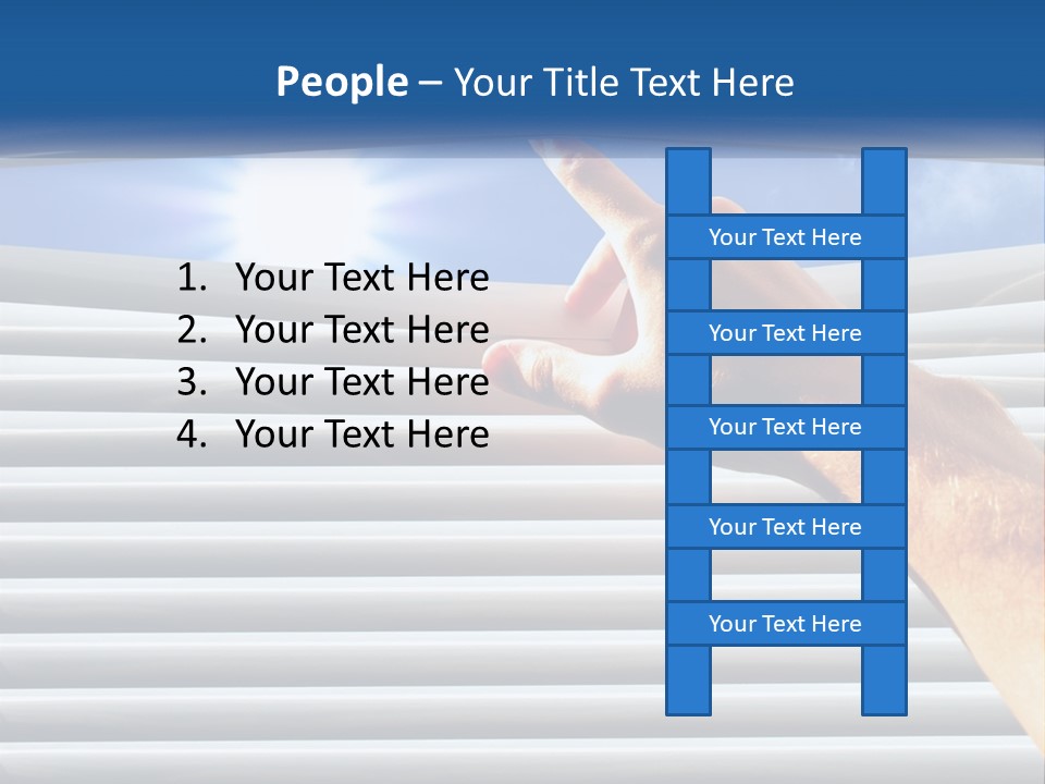 A Hand Is Pointing To The Sky Through A Window PowerPoint Template