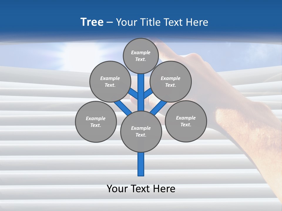 A Hand Is Pointing To The Sky Through A Window PowerPoint Template