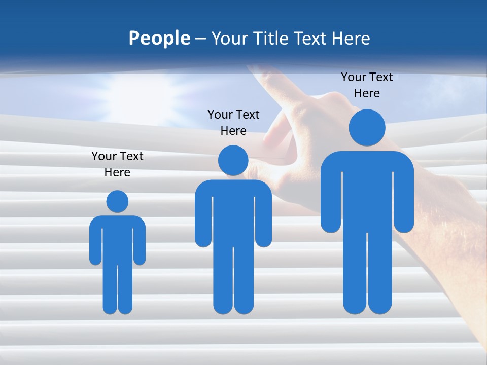 A Hand Is Pointing To The Sky Through A Window PowerPoint Template