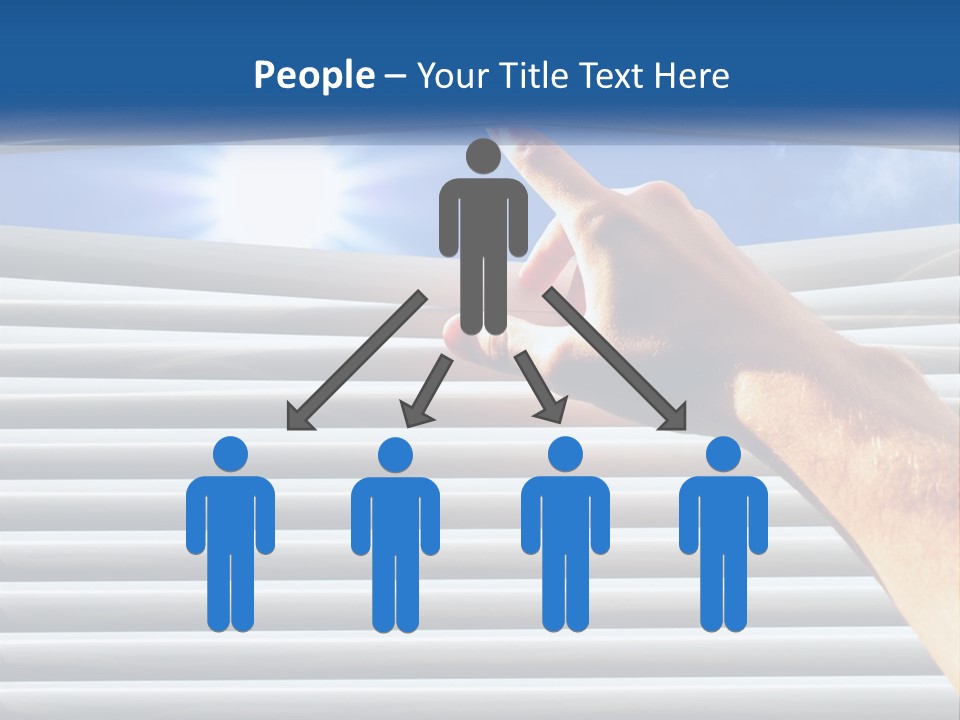 A Hand Is Pointing To The Sky Through A Window PowerPoint Template