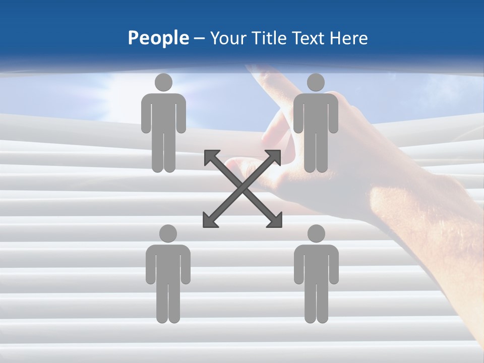 A Hand Is Pointing To The Sky Through A Window PowerPoint Template