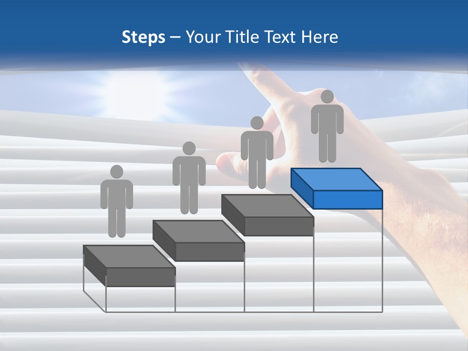 A Hand Is Pointing To The Sky Through A Window PowerPoint Template