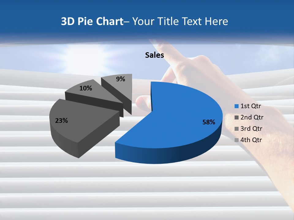 A Hand Is Pointing To The Sky Through A Window PowerPoint Template