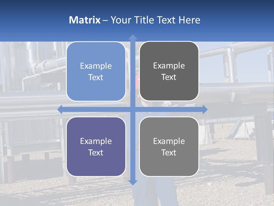 A Woman In Blue Overalls And A Red Hard Hat Standing In Front Of A PowerPoint Template