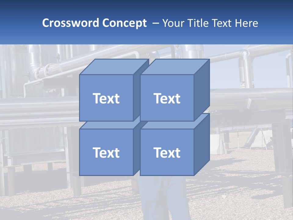 A Woman In Blue Overalls And A Red Hard Hat Standing In Front Of A PowerPoint Template