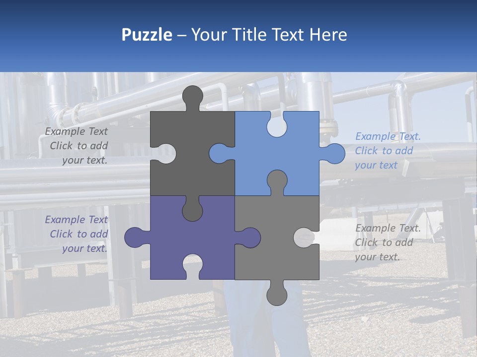 A Woman In Blue Overalls And A Red Hard Hat Standing In Front Of A PowerPoint Template