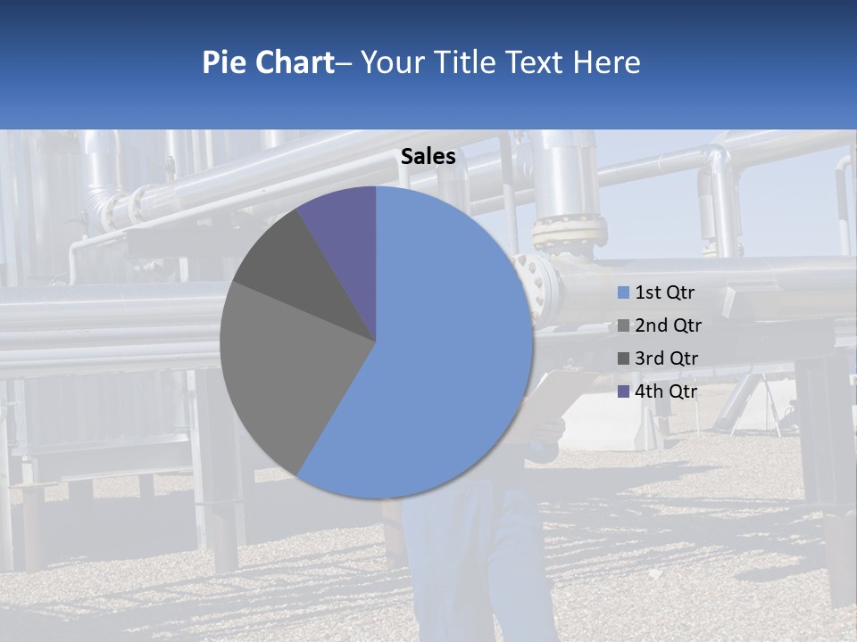 A Woman In Blue Overalls And A Red Hard Hat Standing In Front Of A PowerPoint Template