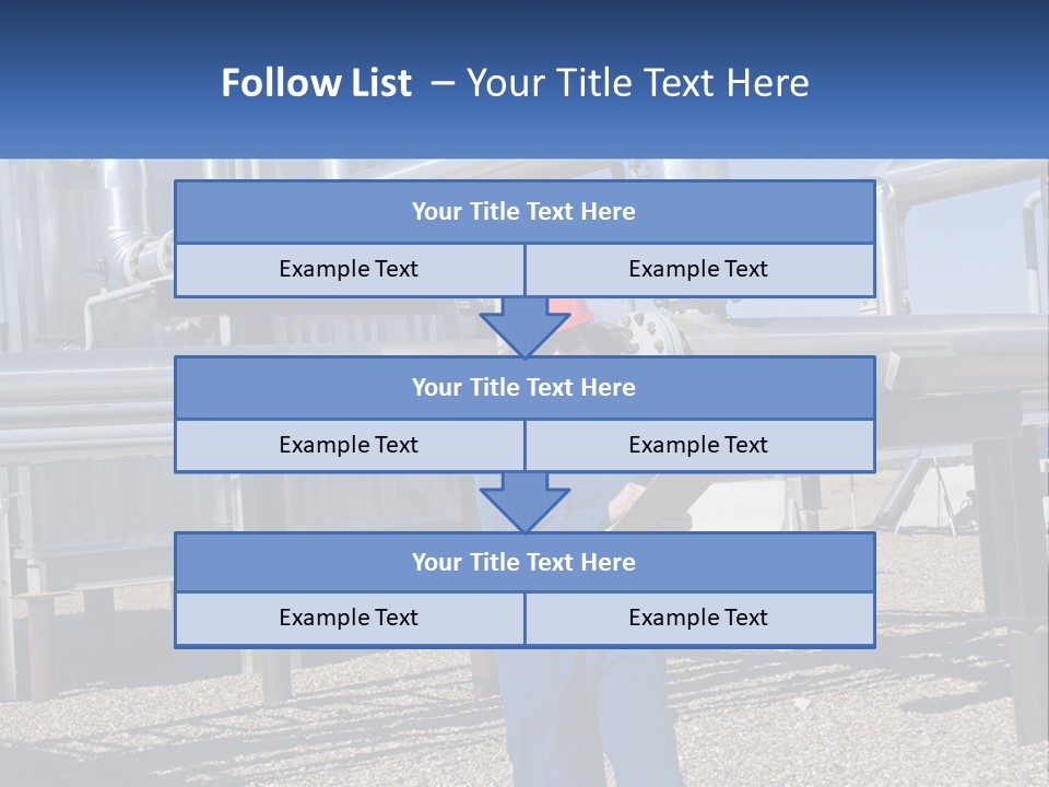 A Woman In Blue Overalls And A Red Hard Hat Standing In Front Of A PowerPoint Template