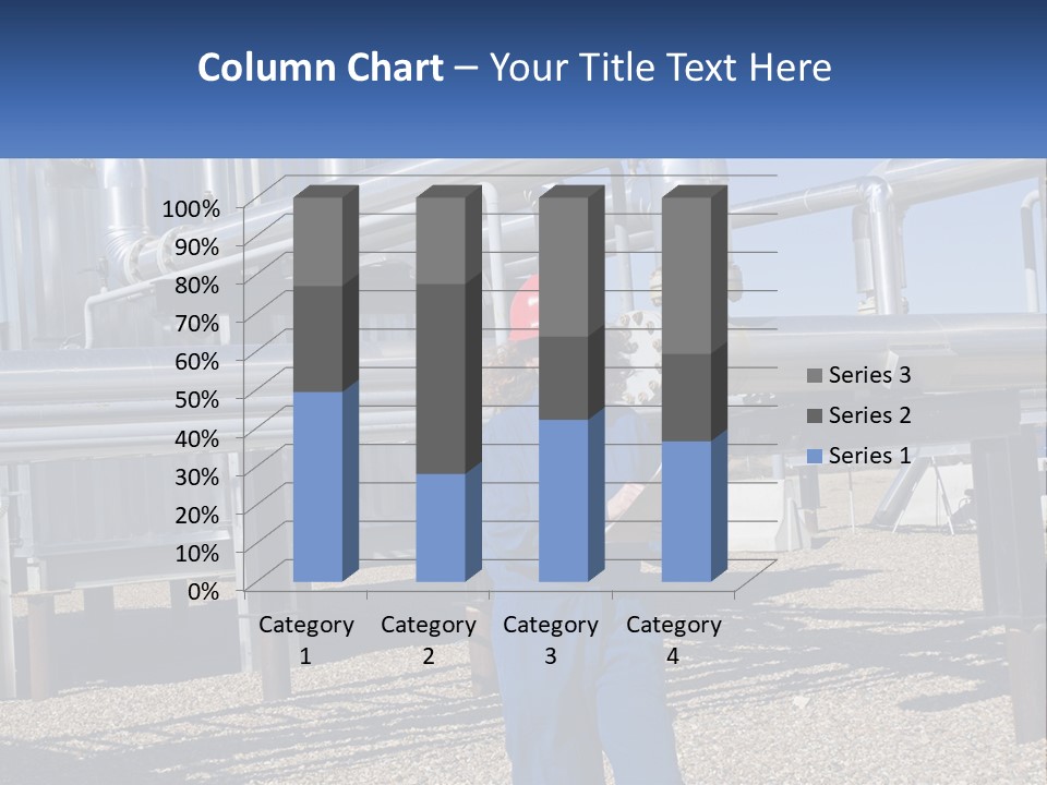 A Woman In Blue Overalls And A Red Hard Hat Standing In Front Of A PowerPoint Template