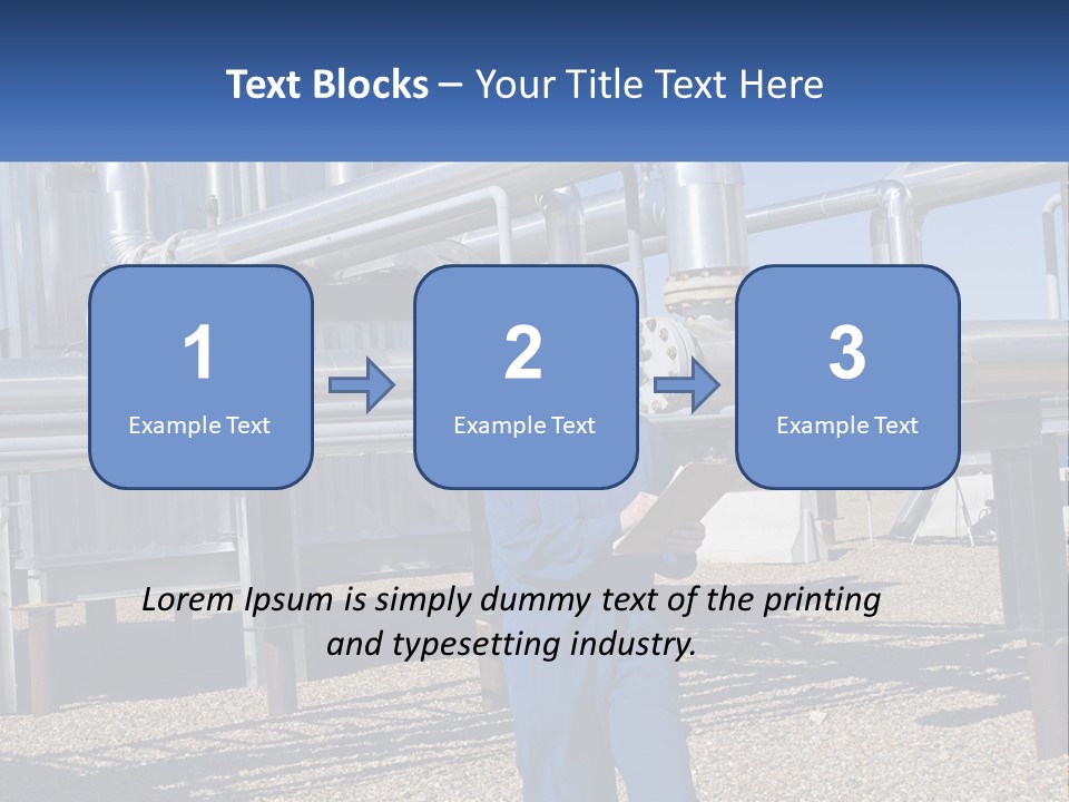 A Woman In Blue Overalls And A Red Hard Hat Standing In Front Of A PowerPoint Template