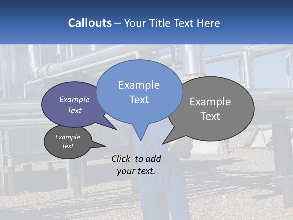 A Woman In Blue Overalls And A Red Hard Hat Standing In Front Of A PowerPoint Template