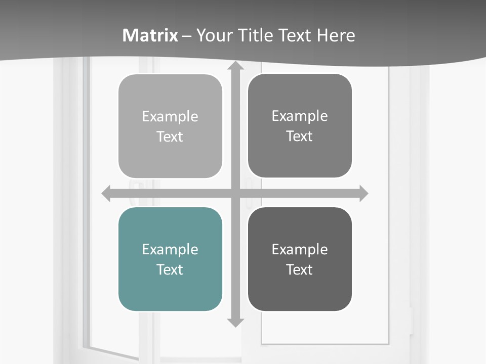 A White Open Window With A Gray Background PowerPoint Template