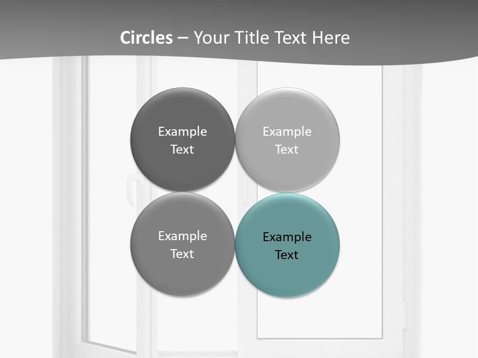 A White Open Window With A Gray Background PowerPoint Template