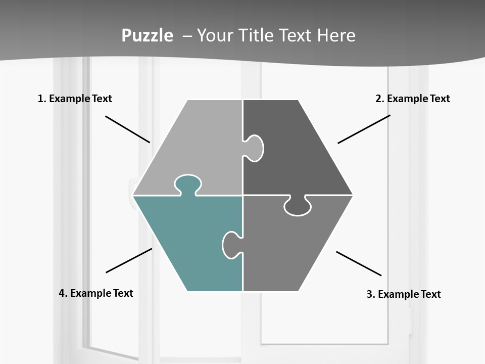 A White Open Window With A Gray Background PowerPoint Template