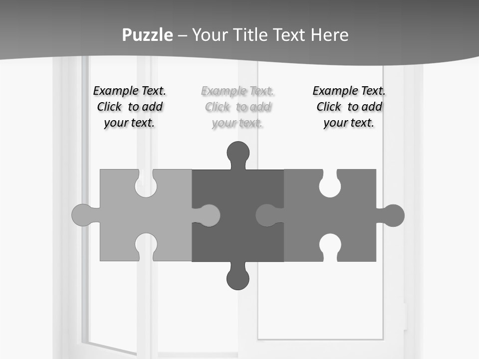 A White Open Window With A Gray Background PowerPoint Template