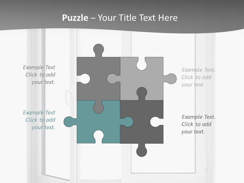 A White Open Window With A Gray Background PowerPoint Template