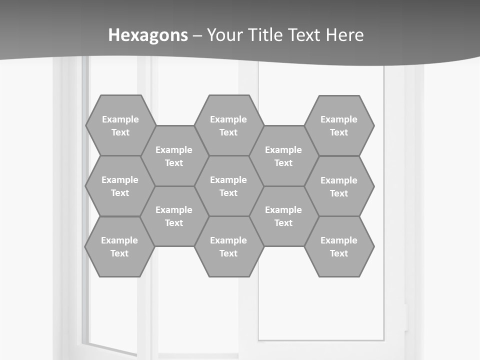 A White Open Window With A Gray Background PowerPoint Template