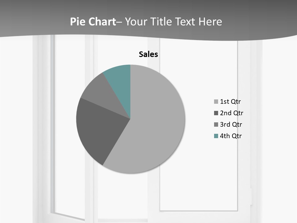 A White Open Window With A Gray Background PowerPoint Template