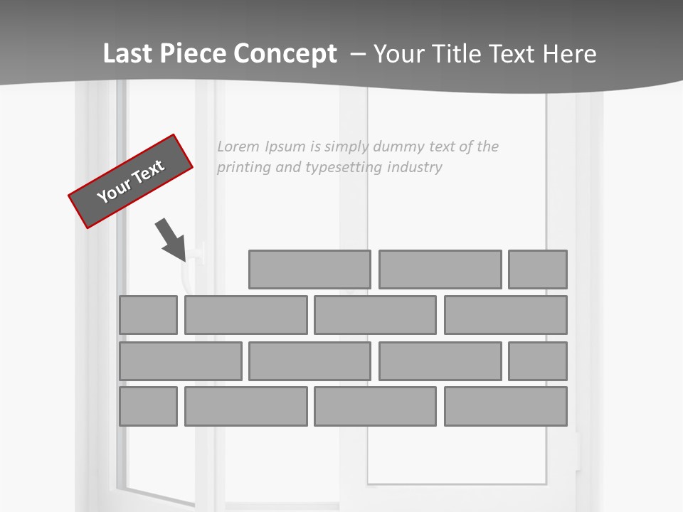 A White Open Window With A Gray Background PowerPoint Template