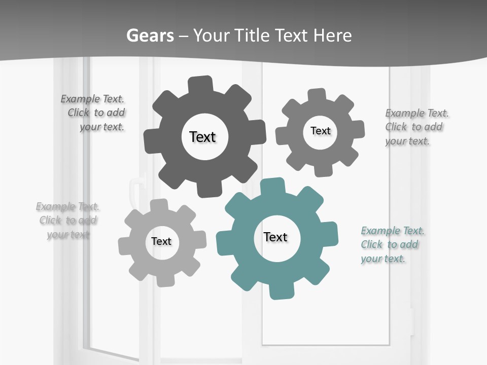A White Open Window With A Gray Background PowerPoint Template