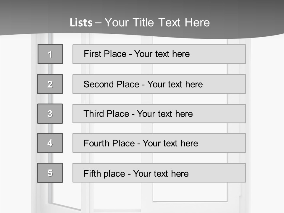 A White Open Window With A Gray Background PowerPoint Template