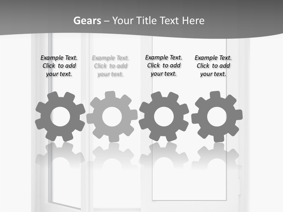 A White Open Window With A Gray Background PowerPoint Template