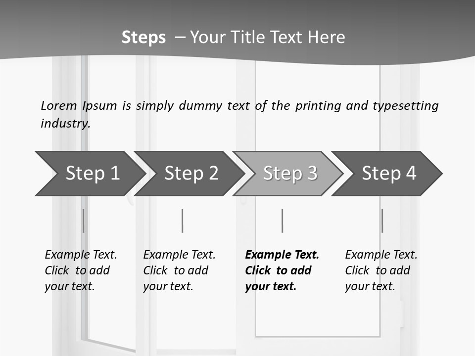 A White Open Window With A Gray Background PowerPoint Template