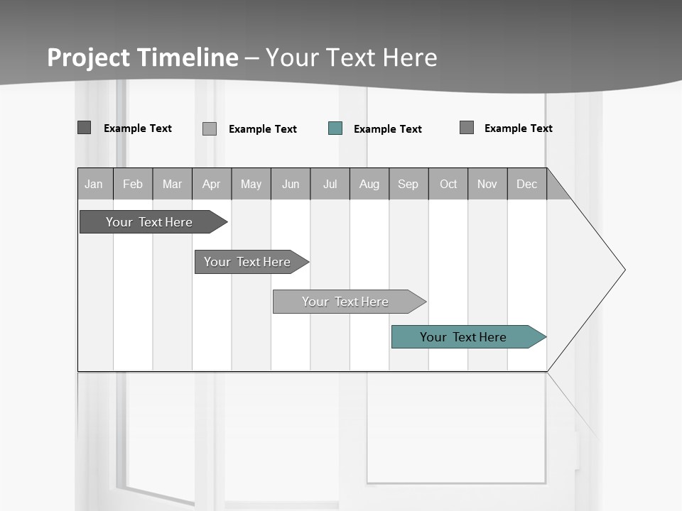 A White Open Window With A Gray Background PowerPoint Template