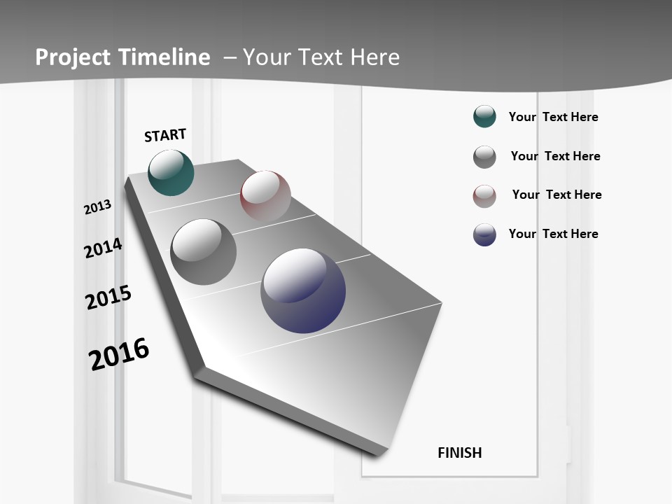 A White Open Window With A Gray Background PowerPoint Template