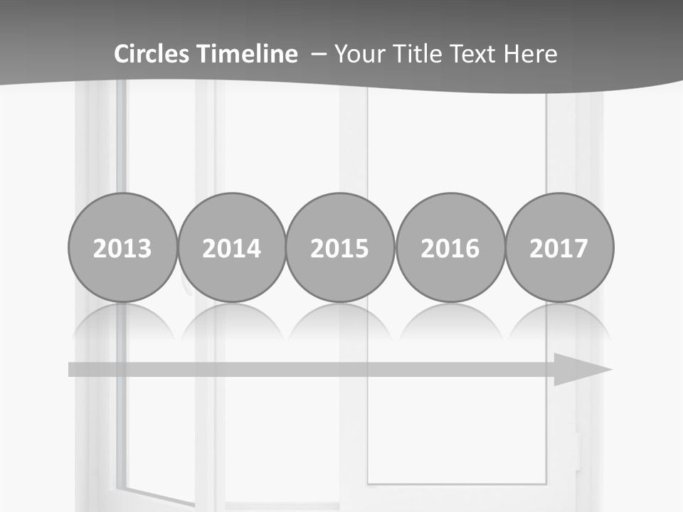 A White Open Window With A Gray Background PowerPoint Template