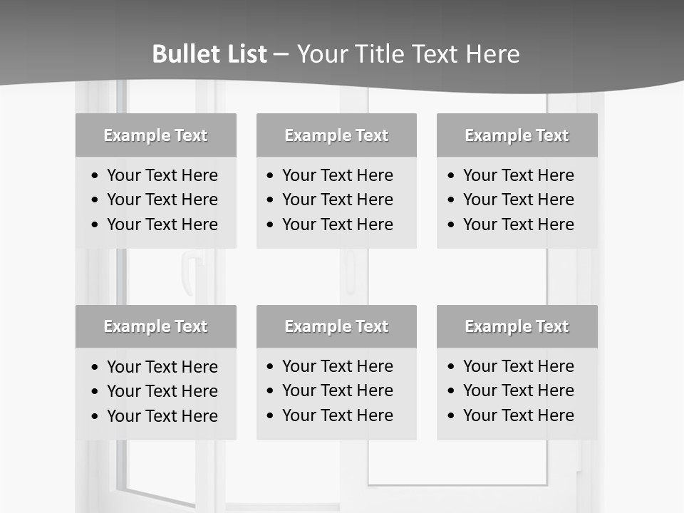A White Open Window With A Gray Background PowerPoint Template