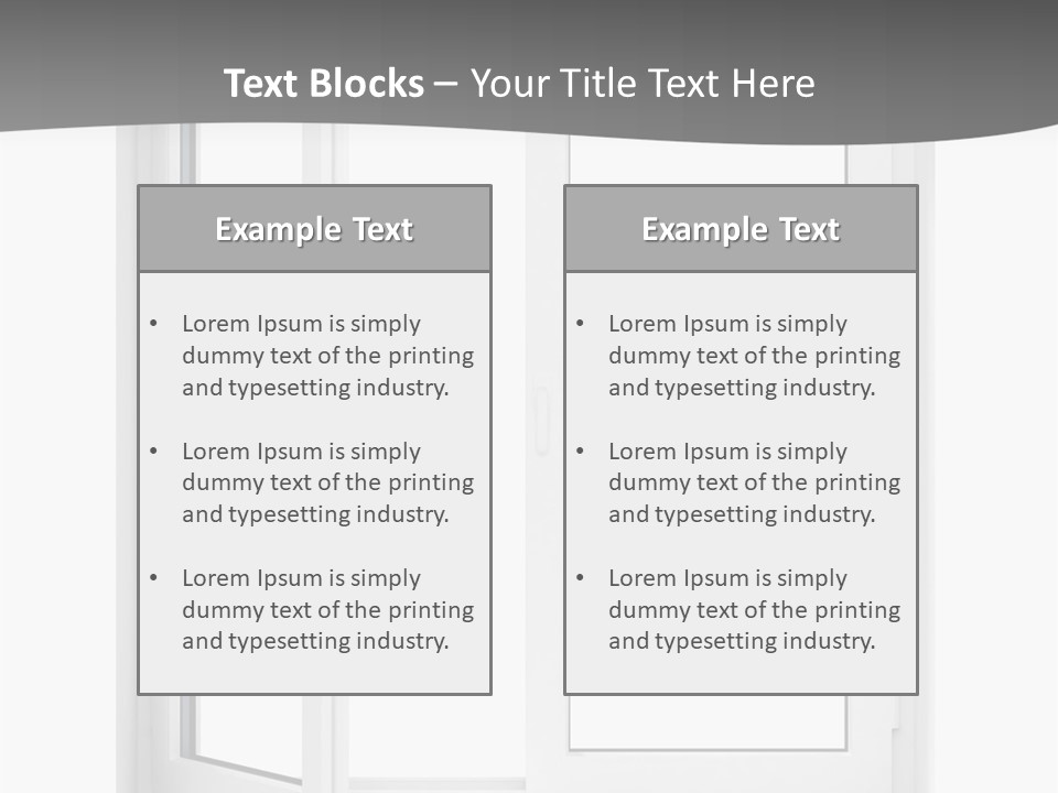 A White Open Window With A Gray Background PowerPoint Template