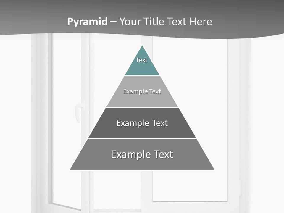 A White Open Window With A Gray Background PowerPoint Template