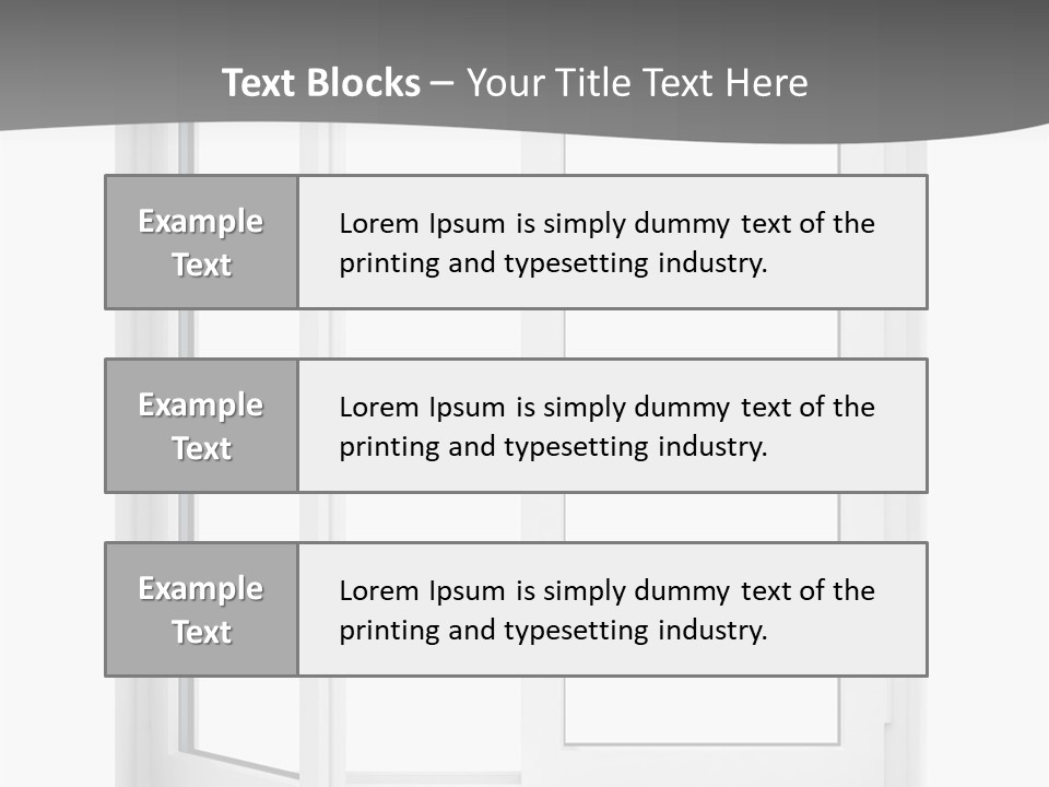 A White Open Window With A Gray Background PowerPoint Template