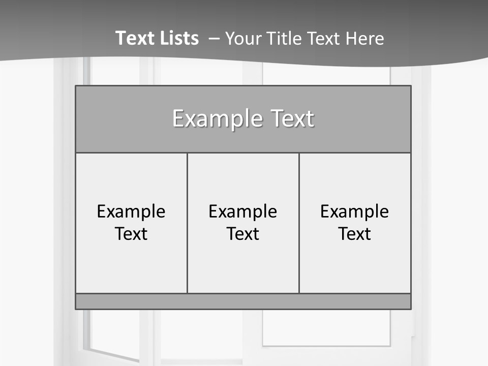 A White Open Window With A Gray Background PowerPoint Template