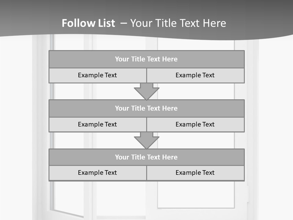 A White Open Window With A Gray Background PowerPoint Template