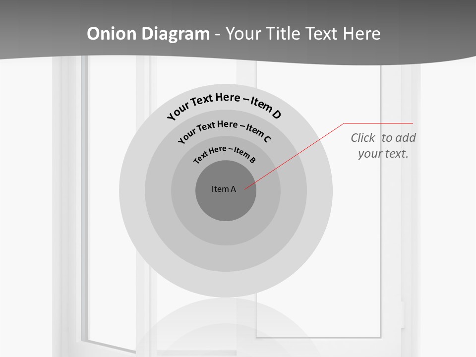A White Open Window With A Gray Background PowerPoint Template