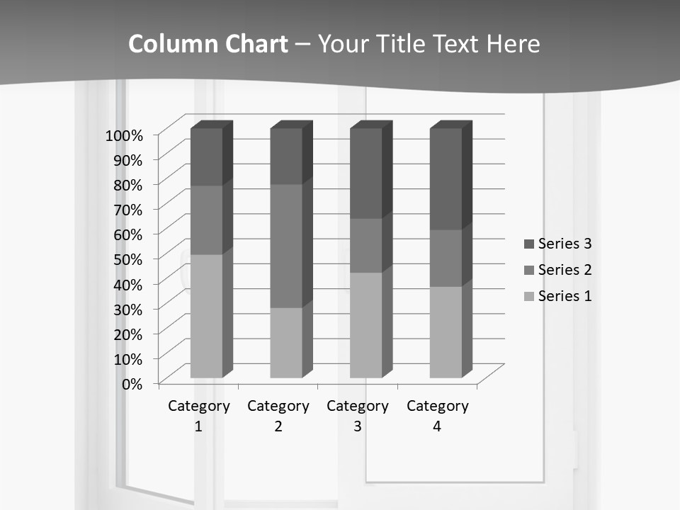 A White Open Window With A Gray Background PowerPoint Template