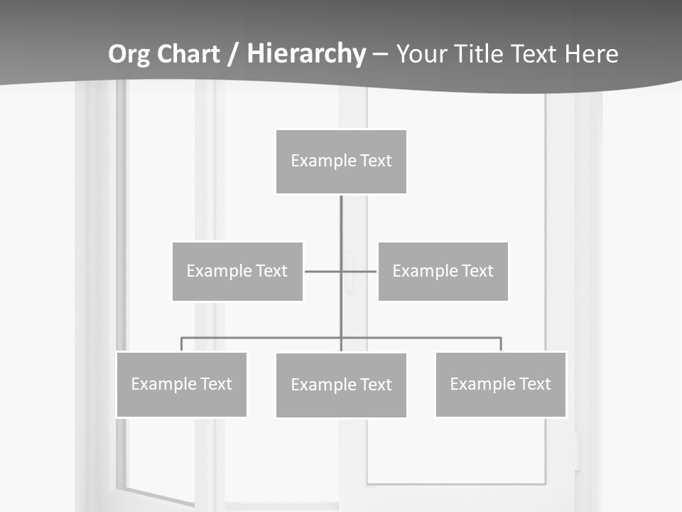 A White Open Window With A Gray Background PowerPoint Template