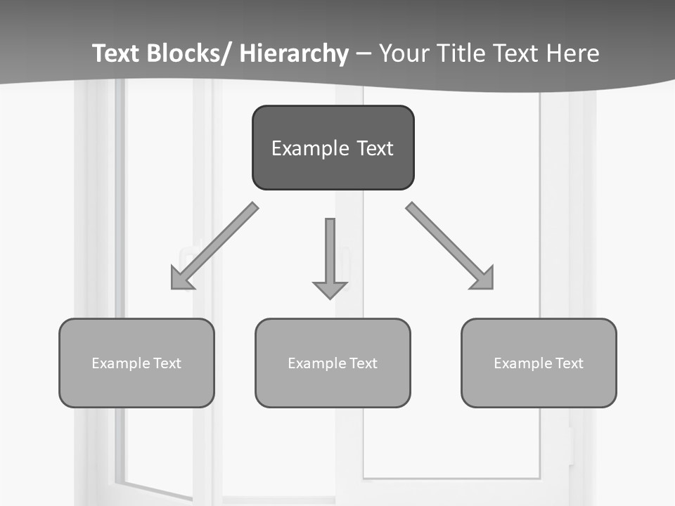 A White Open Window With A Gray Background PowerPoint Template