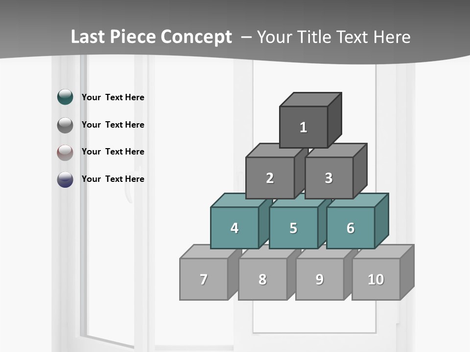 A White Open Window With A Gray Background PowerPoint Template