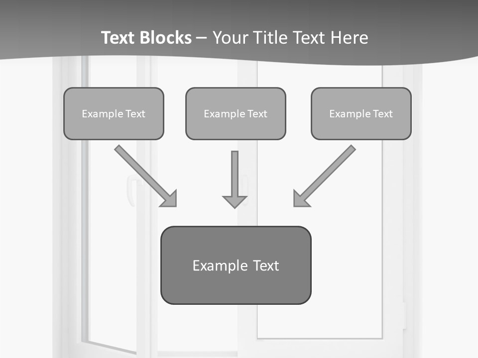 A White Open Window With A Gray Background PowerPoint Template