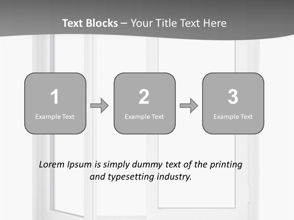 A White Open Window With A Gray Background PowerPoint Template