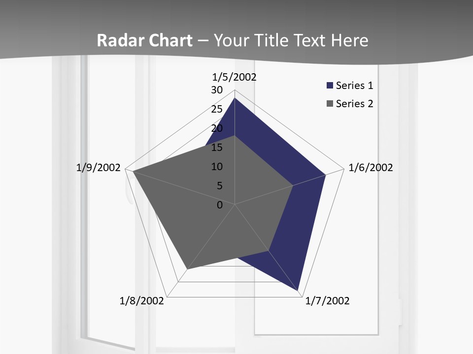 A White Open Window With A Gray Background PowerPoint Template