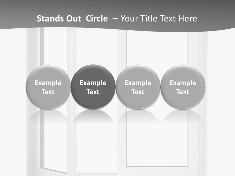 A White Open Window With A Gray Background PowerPoint Template