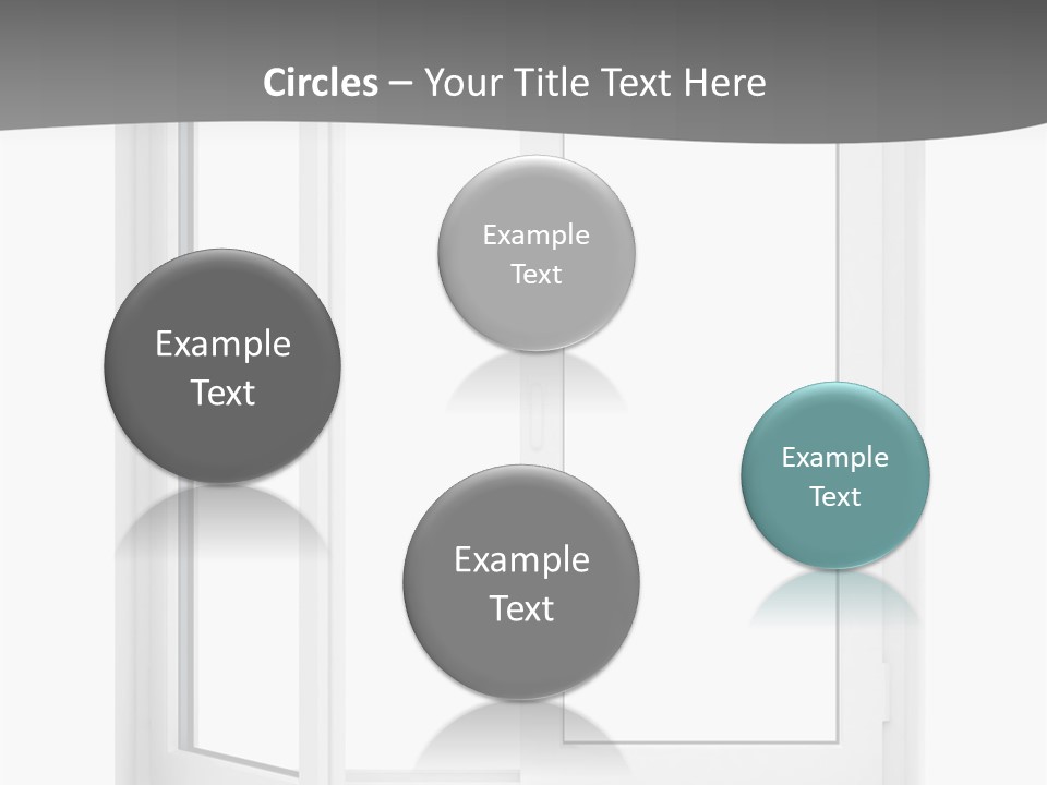 A White Open Window With A Gray Background PowerPoint Template