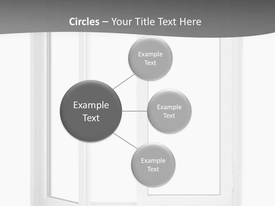 A White Open Window With A Gray Background PowerPoint Template