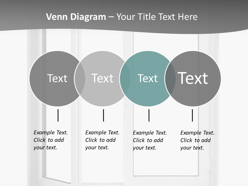 A White Open Window With A Gray Background PowerPoint Template