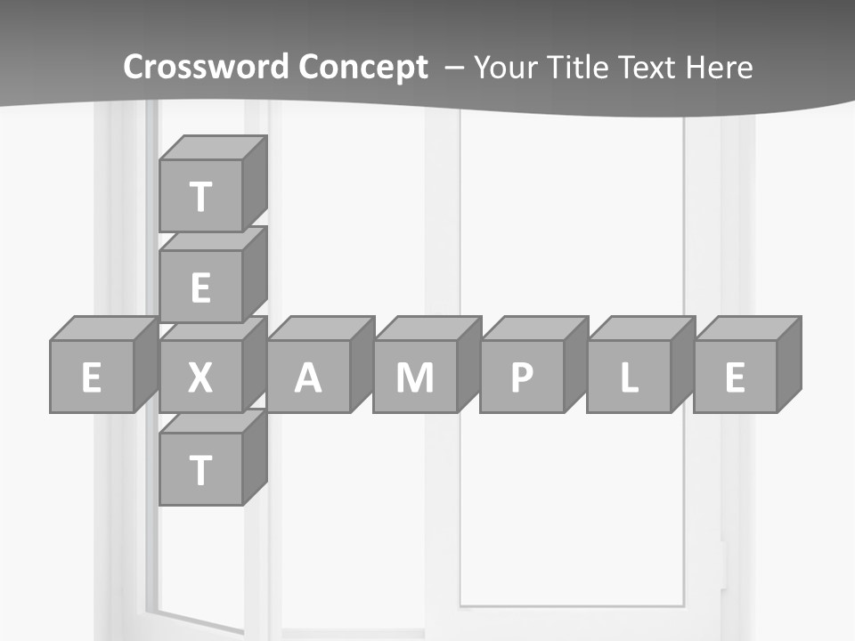 A White Open Window With A Gray Background PowerPoint Template